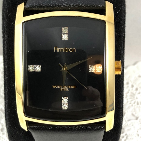 armitron black and gold watch